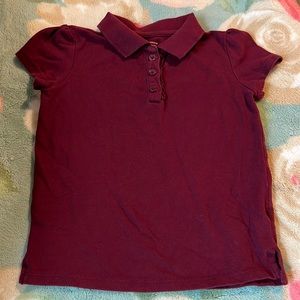 The Children’s Place collard short sleeve maroon uniform shirt
